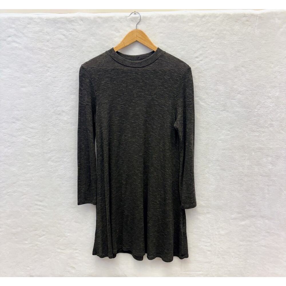 Anthropologie Potters Pot Marled Green Long Sleeve Swing Sweater Dress Size M